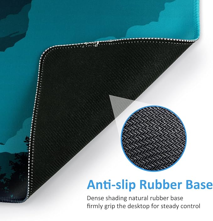 iCasso Extended Gaming Mouse Pad, Large 3mm Non-Slip Rubber Base Mousepad - Image 3