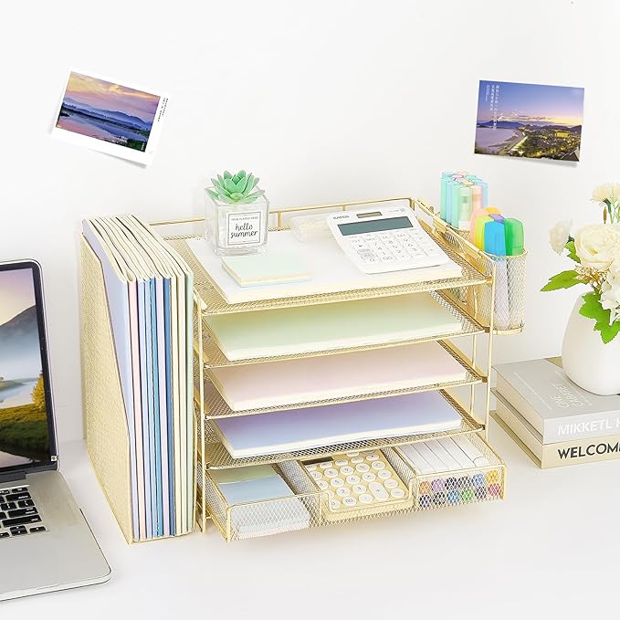 OPNICE Desk Organizer, 5-Tier Paper File Organizer - Image 2