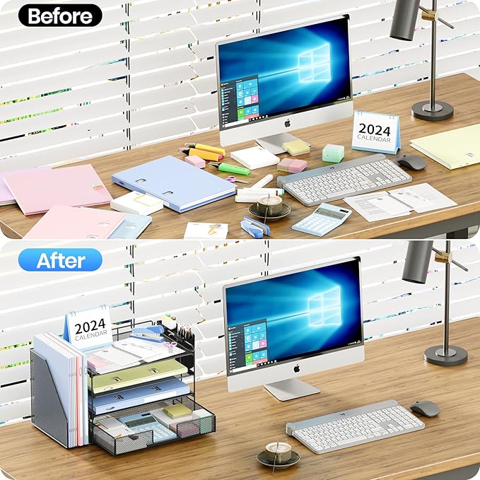 OPNICE Desk Organizer, 4-Tier Desktop File Organizer - Image 5