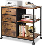 devaise 3 drawer mobile file cabinet, fabric lateral, main product view