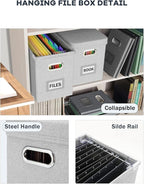 Oterri File Organizer with Lid, Hanging Filing Box with Mesh Pocket, Document - Image 5