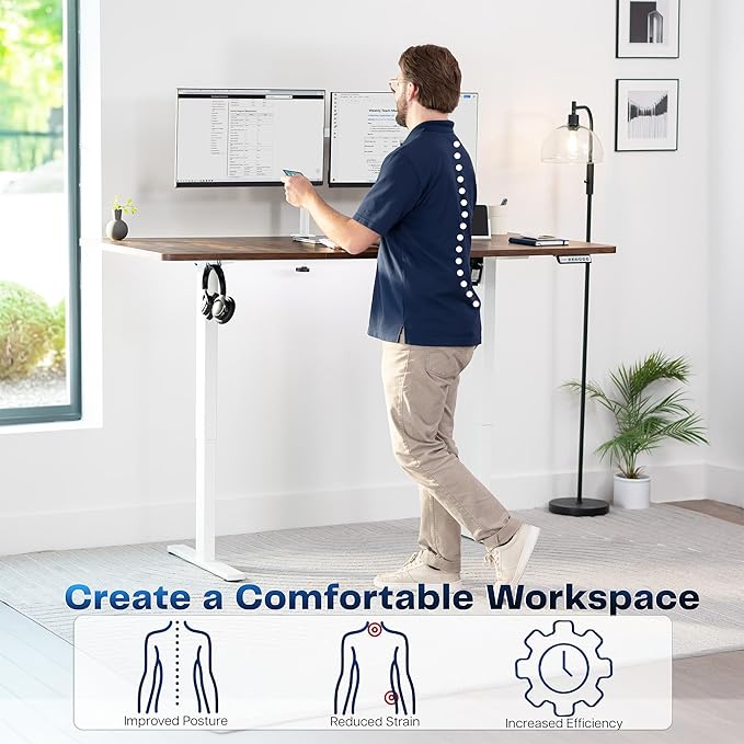 VIVO Electric 71 x 36 in Rustic Standing Desk, Memory Height Adjustment - Image 4
