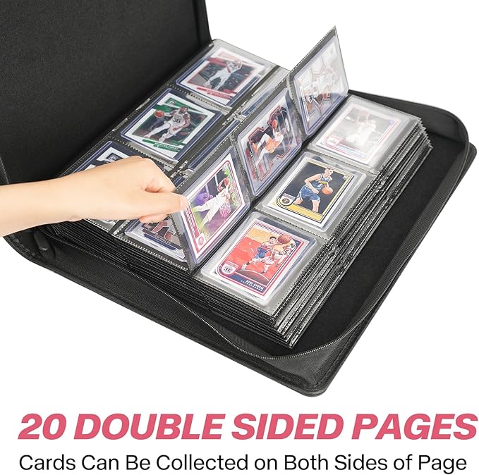 Sibonic 9 Pocket TopLoader Binder, Holds 360 3”x4” Toploader Hard Cases - Image 5