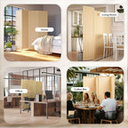 JOSTYLE Room Divider 4 Panel Folding Privacy Screen, Bamboo Room Divider Screen - Image 8