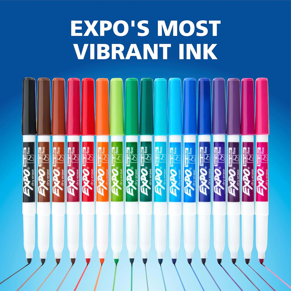 EXPO Dry Erase Markers, Low Odor Ink, Black, Fine Tip, 36 Count - Easily Eras...