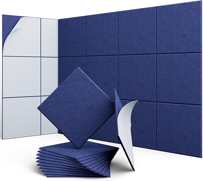 UNECHO 12 Pack 12" X 12" X 0.4" Acoustic Panels by UNECHOACOUSTIC