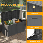 PATIOEASY 100 Gallon Waterproof Large Resin Deck Box，Storage Box - Image 2