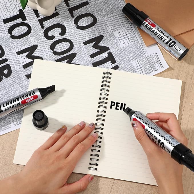 hidyuuoo 30 Pack Jumbo Size Permanent Markers Bulk Permanent Marker Set Chisel - Image 4