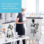 U.S. Art Supply 70" High Boardroom XL Black Aluminum Flip Chart Easel & - Image 5
