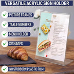 Slant Back Acrylic Sign Holder 8.5 x 11 Inches, Portrait Ad Frame and Flyer - Image 6