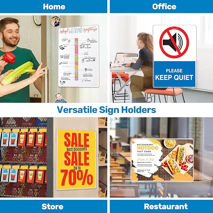 Magnetic Frames 11 x 17 Sign Holder Wall Mount 10 Pack, Rigid Clear Plastic - Image 2