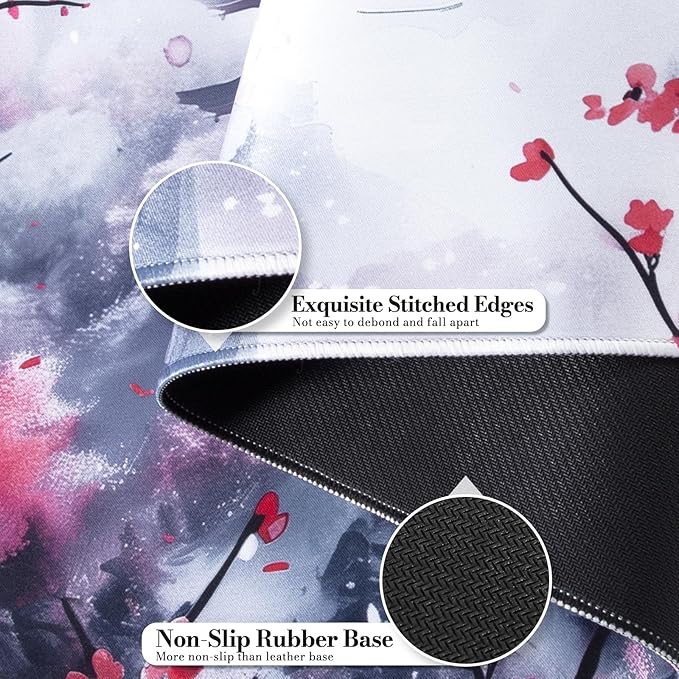 iCasso Desk Protector Mat, Large Japanese Mouse Pad, Stable Rubber Base Mousepad - Image 5