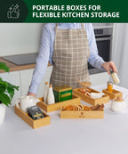royal craft wood 5-piece bamboo drawer organizer set, view 9