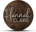 Custom Round Nursery Name Sign, Personalized Wooden Wall Plaque, Baby Shower by HickoryHollowDesigns