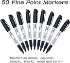 Shuttle Art Permanent Markers, 50 Pack Black Permanent Marker set, Fine Point - Image 2