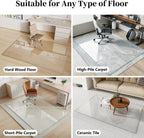 Glass Chair Mat 30" x 48" Tempered Glass Office Chair Mat | Glass Desk Chair Mat with Round Corner and Polished Edge for Smooth Glide, Glass Floor Mat for Carpet Hardwood Floor