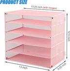EASEPRES 5 Slot Mesh Desk Organizer Tray, File Paper Letter Folder Holder - Image 2