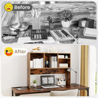 Tangkula Desktop Bookshelf, Countertop Storage Hutch - Image 9