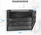 EASEPRES Magnetic 3 Pocket Mesh Hanging Wall File Organizer, Wall Mounted Mail - Image 3