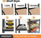 HOMEDANT 5 Tier Storage Shelves Adjustable Laminated Boltless Garage Metal - Image 4