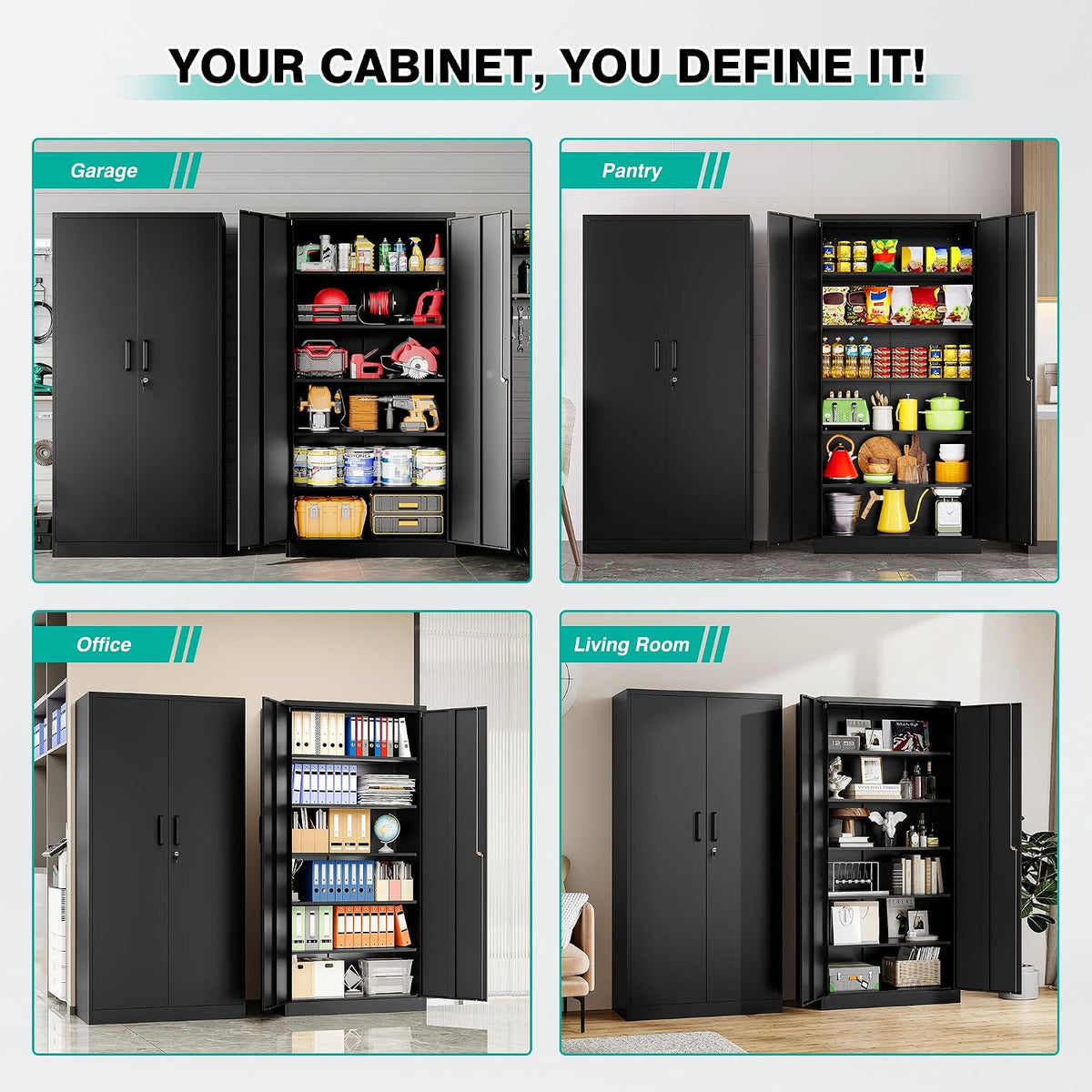 sisesol metal storage cabinet with 2 doors and, package contents