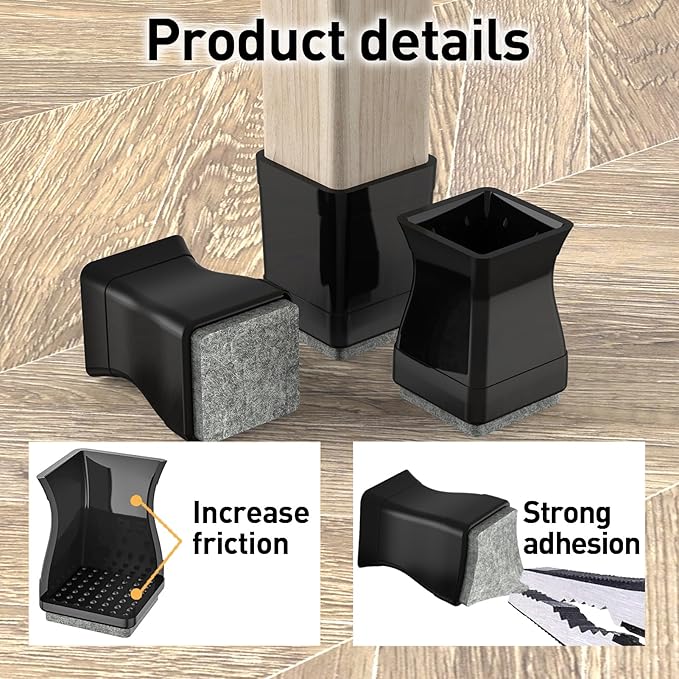 Square Chair Leg Protectors for Hardwood - Image 4