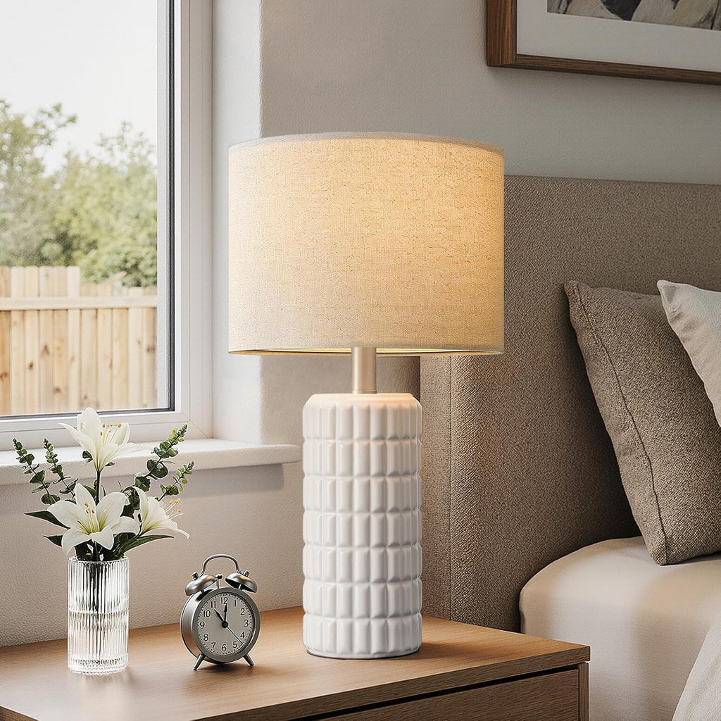 seealle 23" modern ceramic table lamps set of, close-up detail
