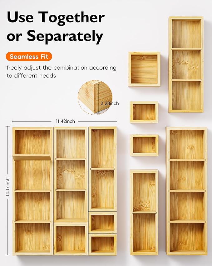 VA1KENE 6PCS Desk Drawer Organizer Tray - Image 2