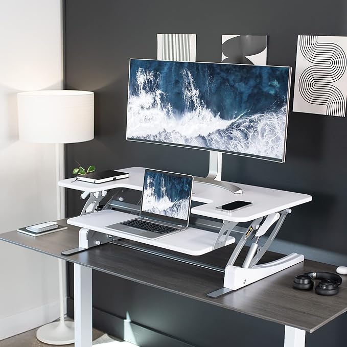 VIVO 42 inch Height Adjustable Stand Up Desk Converter, V Series, Quick Sit to - Image 6