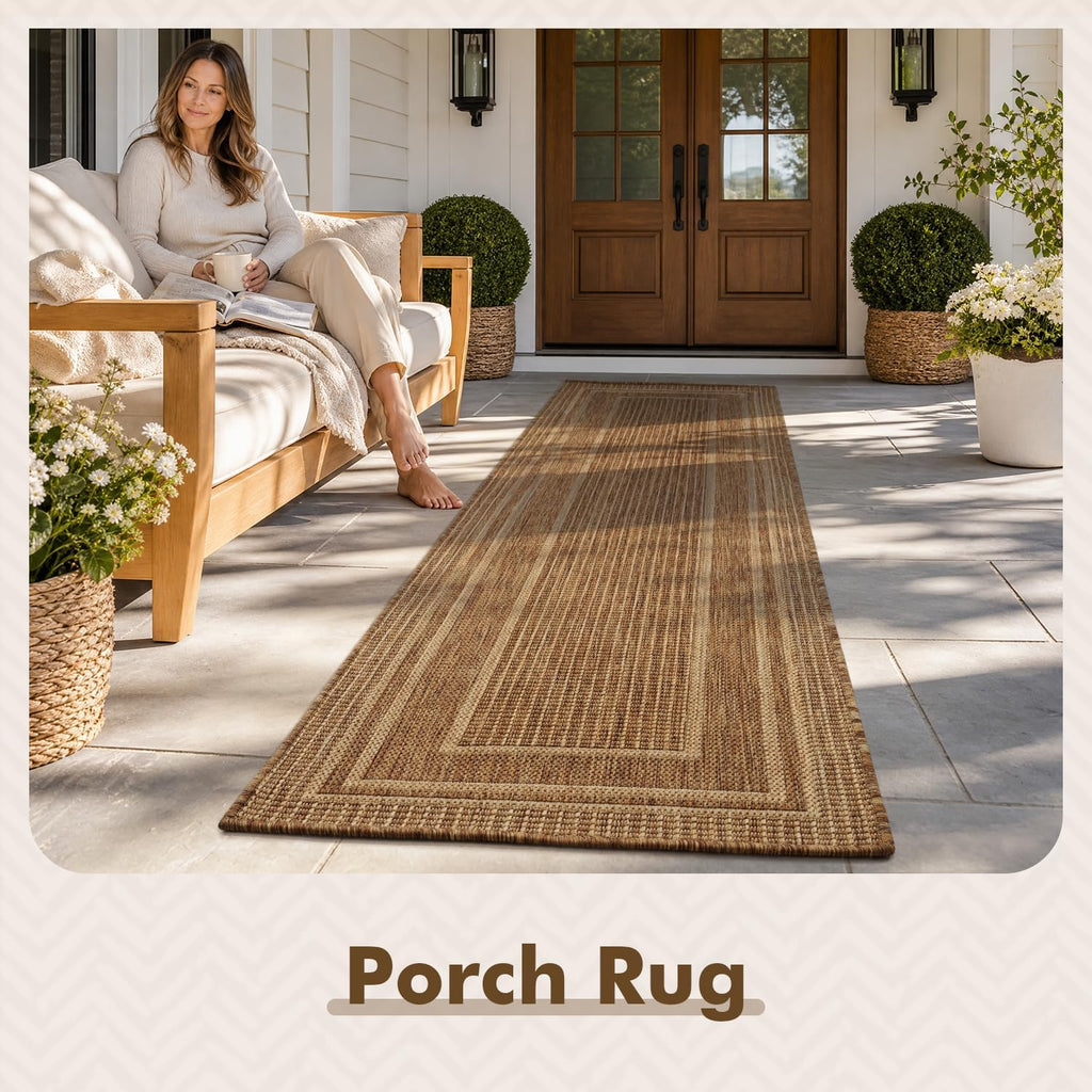 montvoo-2x6 ft indoor outdoor runner rugs for entryway, close-up detail
