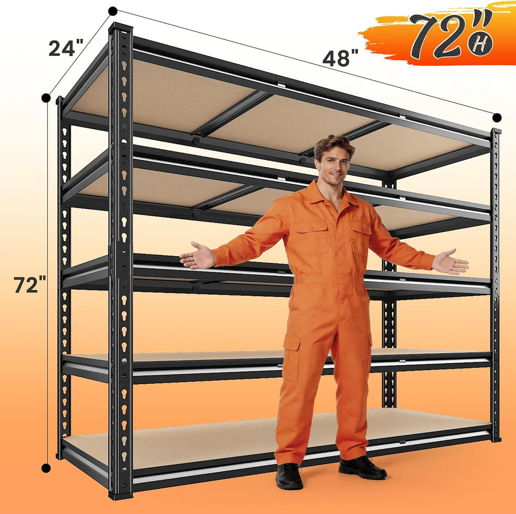reibii 48" w garage shelving for warehouse, 3080lbs, close-up detail