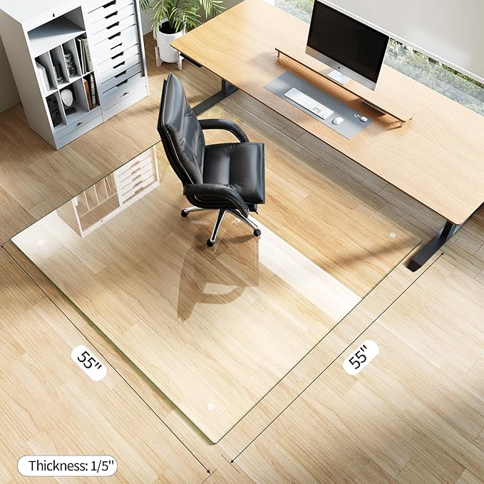 Koonmi Tempered Glass Chair Mat - Image 4