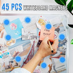 VNDUEEY 45 Pcs Round Whiteboard Magnets, Fridge Magnets, Dry Board Magnet - Image 4