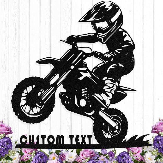 Custom Motorcycle Metal Signs Personalized Dirt Biker Name Sign Custom Garage by HengMeiZiK