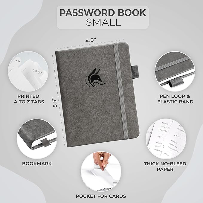 Clever Fox Password Book with alphabetical tabs. Internet Address Organizer - Image 2