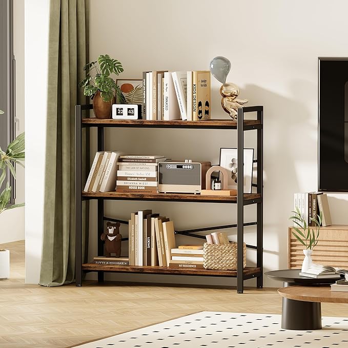 Book Shelf, 3 Tier Bookshelf 31.49" Width, Book Shelf Storage and Organization - Image 2