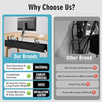 Desk Cable Management Tray, Fabric Cable Organizer, No Drill Large Clamp/Screw - Image 3