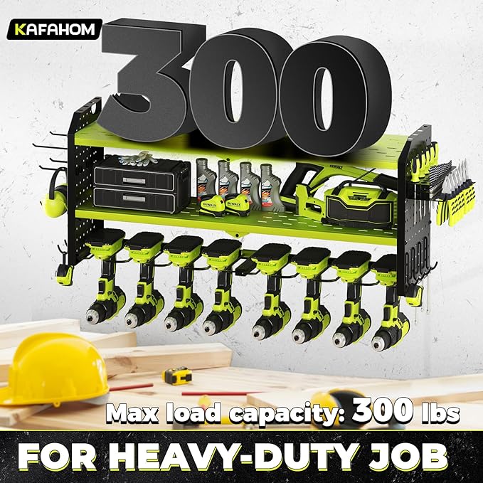 KAFAHOM Power Tool Organizer, Large 8 Drill Holder Wall Mount - Image 5