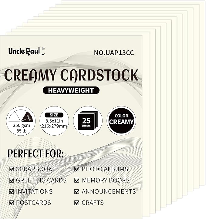 25 Sheets Creamy White Cardstock by UnclePaul