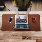 CENNBIE Leather Desk Mat 39.3"x19.6", Extra Large Desk pad, Large Office - Image 2
