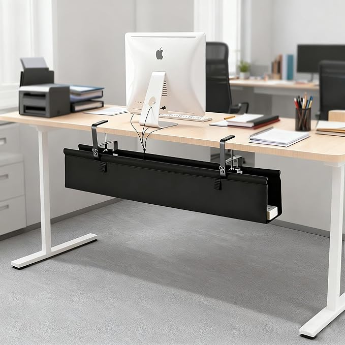 Oxford Cloth Under Desk Cable Management Tray, No-Drill 48" Desk Cable - Image 6