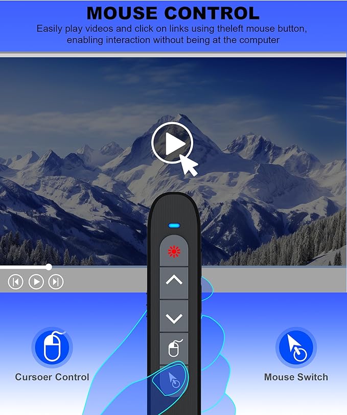 Air Mouse Clicker for Presentation Rechargeable, Presenter Clicker Remote for - Image 3