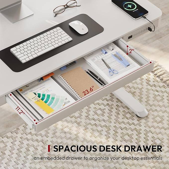 SANODESK Standing Desk with Drawer, Electric Height Adjustable Home Office Desk - Image 4