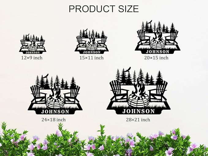 Personalized Campfire Name Metal Signs, Camper Decor, Custom Family Name Sign - Image 5