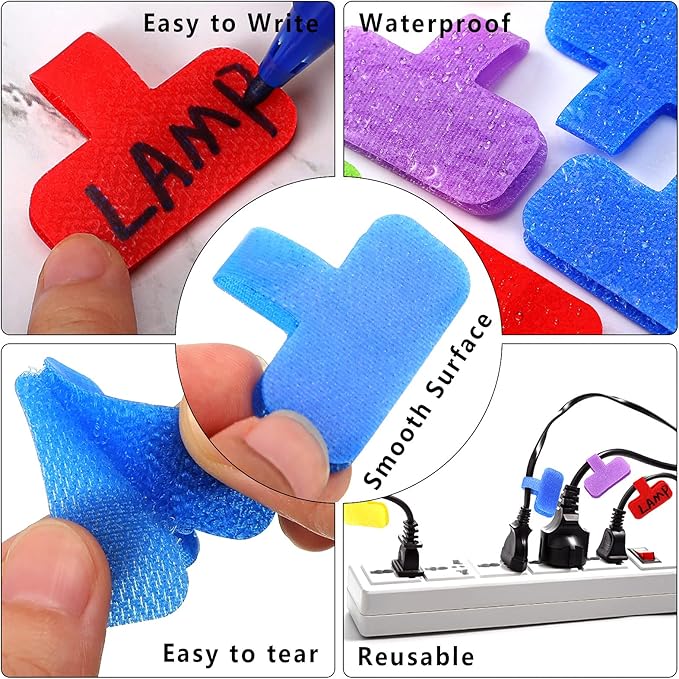50 Pieces Cable Labels Multi Color Cord Wire Labels, Cable Tags and Wire Tags - Image 3
