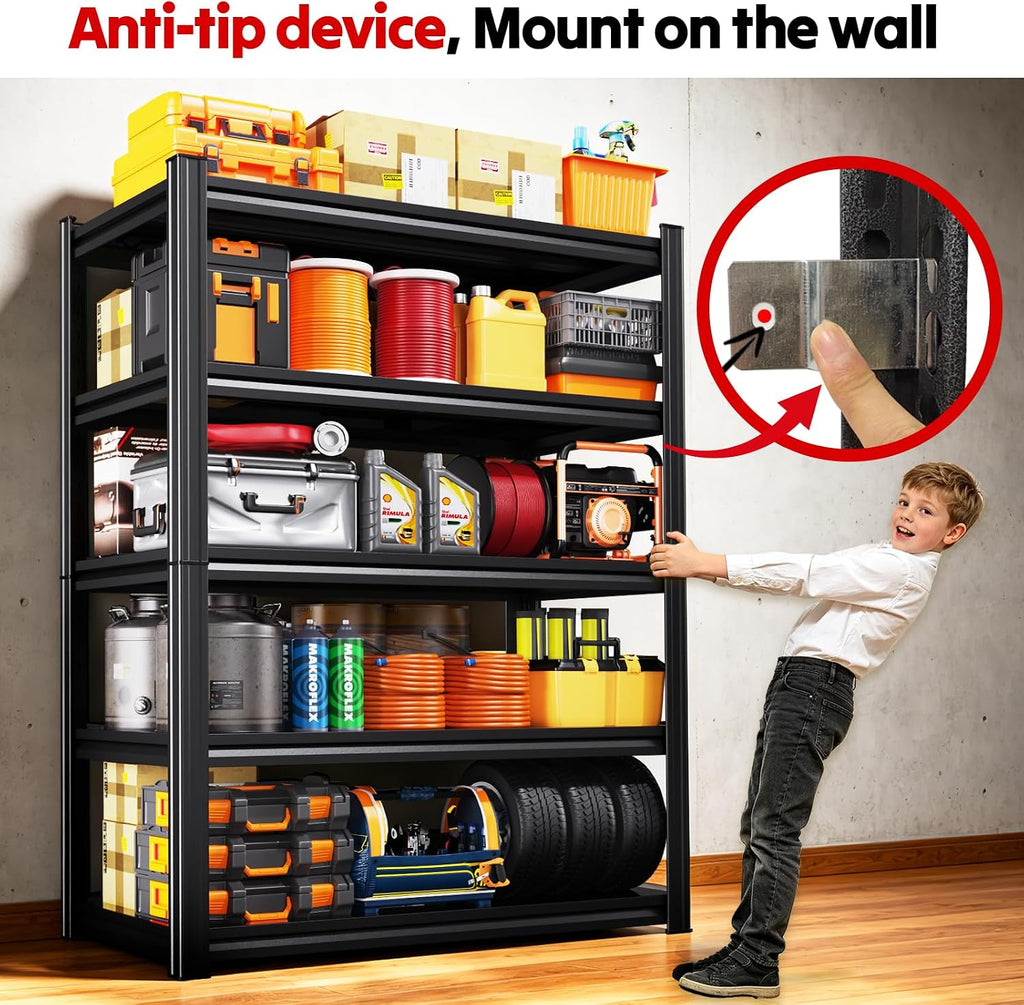 71.2*35.5 storage shelves, garage shelving,adjustable metal shelving unit, package contents