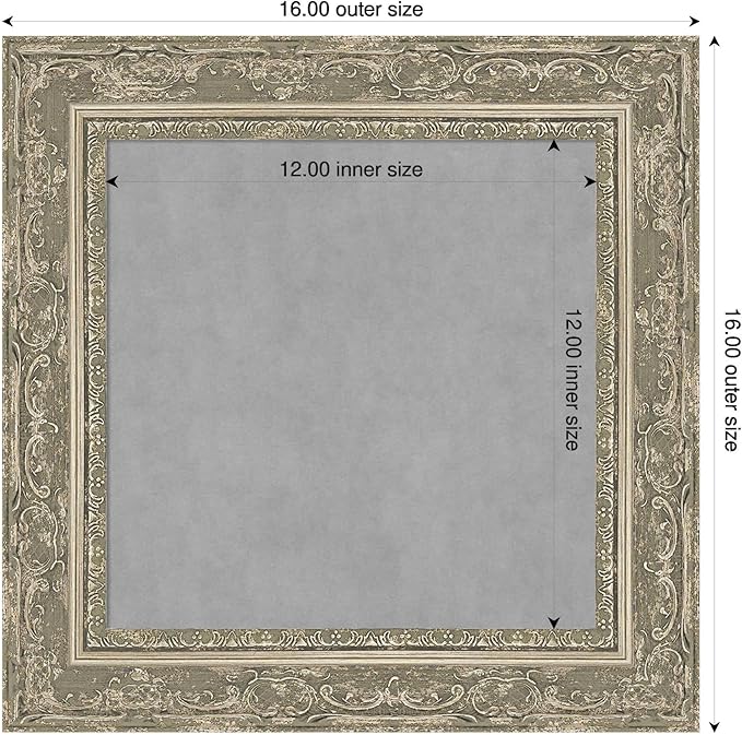 Amanti Art Silver Framed Magnetic Board 16x16 X-Small Vision Board - Image 2