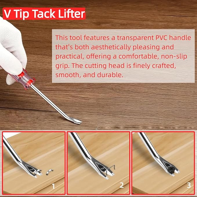 4 Pcs Staple & Nail Puller Tool Kit – Upholstery Staple Remover, Tack Lifter - Image 6