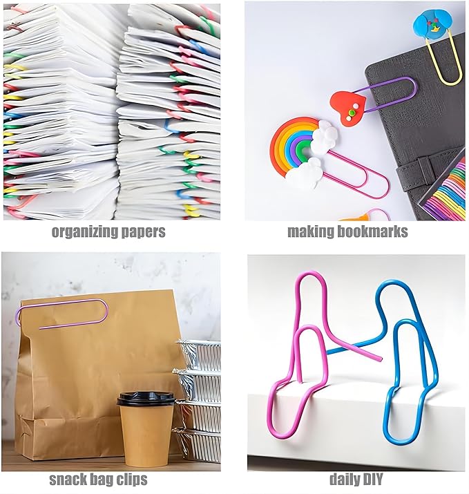 CasaVibe 50 Pack 4 Inches Jumbo Paper Clips, Vinyl Coated Multicolored Extra - Image 8