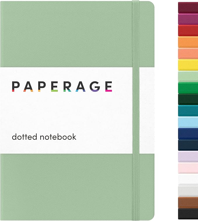 PAPERAGE Dotted Journal Notebook, 160 Pages, Medium 5.6 in x 8 in by PAPERAGE
